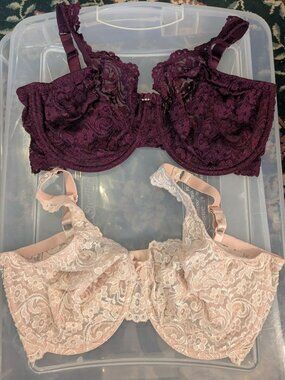 TWO brand new Smart&Sexy Signature Lace Unlined Underwire Bras SIZE 38DDD